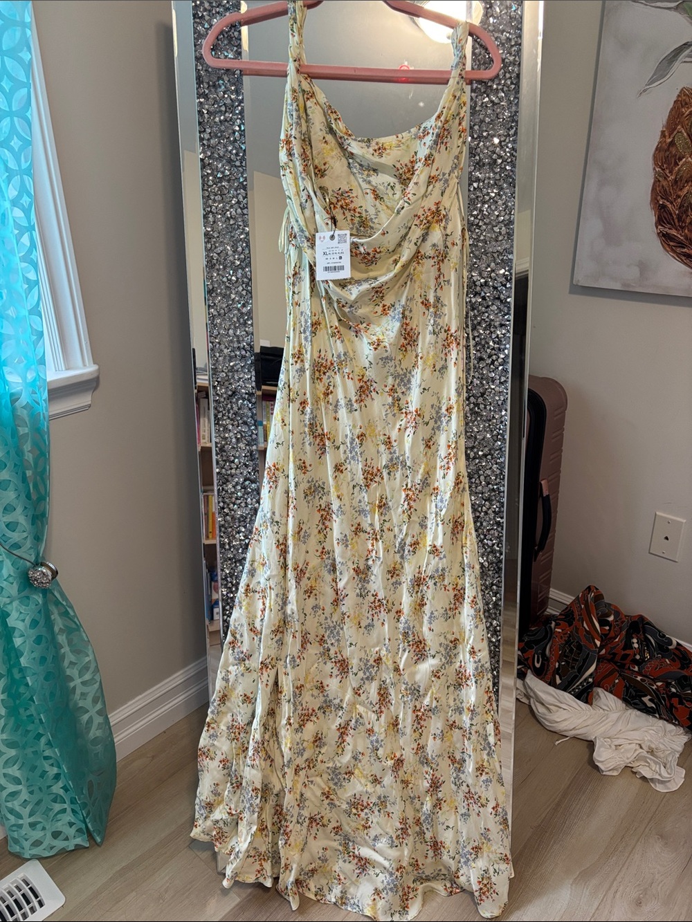 ๐(NWT) ZARA Bloggers Fav ZW Collection Printed Floral Satin Dress. Size XL. - Picture 14 of 14